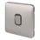 Schneider Electric Lisse Deco 10AX 1-Gang 2-Way Light Switch  Brushed Stainless Steel with Black Inserts