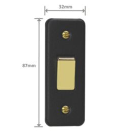 Varilight  10A 1-Gang 2-Way Light Switch  Matt Black