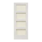 4-Clear Light Primed White Wooden Shaker Internal Door 1981mm x 686mm