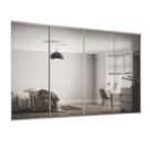 Spacepro Classic 4-Door Sliding Wardrobe Door Kit Cashmere Frame Mirror Panel 2370mm x 2260mm