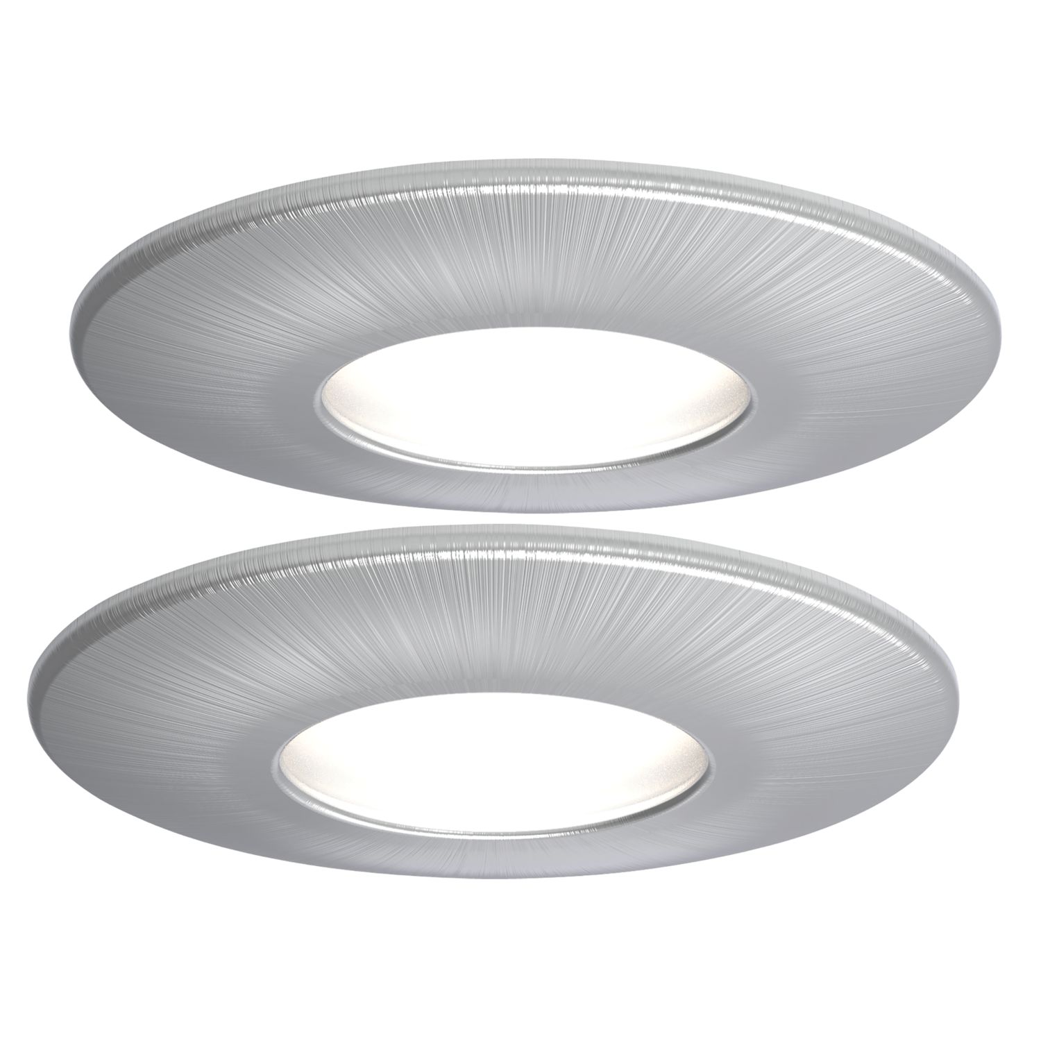 4lite Fixed Fire Rated LED Smart Downlights Satin Chrome 5W 440lm 2 Pack (673GR)