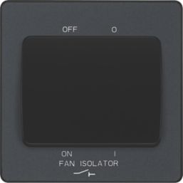 British General Evolve 10A 1-Gang 3-Pole Fan Isolator Switch Grey  with Black Inserts