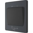 British General Evolve 10A 1-Gang 3-Pole Fan Isolator Switch Grey  with Black Inserts