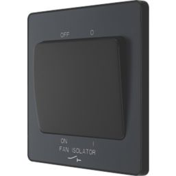 British General Evolve 10A 1-Gang 3-Pole Fan Isolator Switch Grey  with Black Inserts