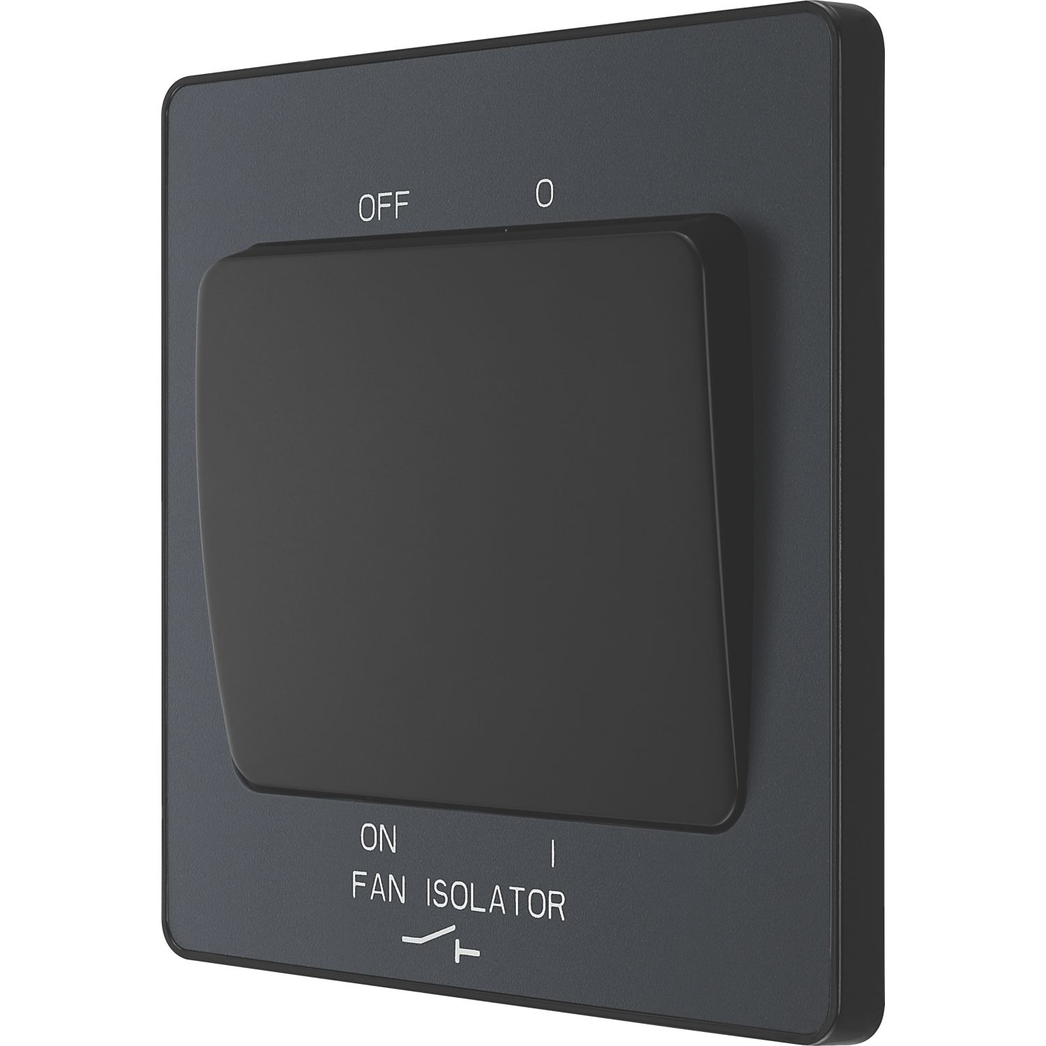 British General Evolve 10A 1-Gang 3-Pole Fan Isolator Switch Grey with Black Inserts (673PX)