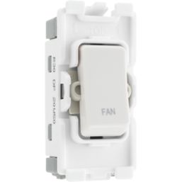British General Nexus 800 Grid 20A Grid DP 'Fan' Printed Switch White