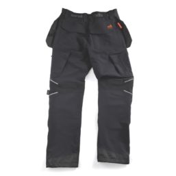 Scruffs Tech Holster Stretch Work Trousers Black 36" W 32" L