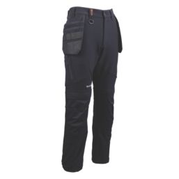 Scruffs Tech Holster Stretch Work Trousers Black 36" W 32" L