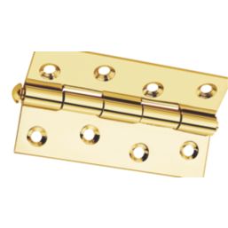 Smith & Locke Polished Brass  Door Hinge 90mm x 57mm 2 Pack