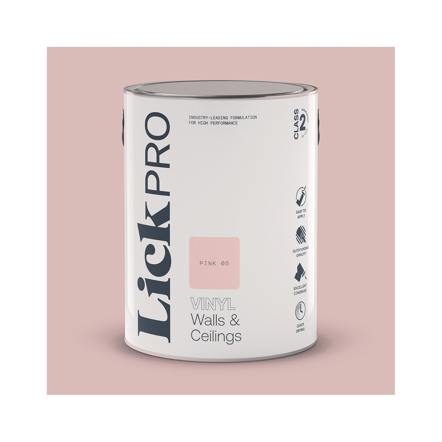 LickPro 5Ltr Pink 05 Vinyl Matt Emulsion Paint (673TM)