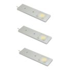 VEW Nova Rectangular LED Ultra-Thin Cabinet Light Aluminium 3.5W 270lm 3 Pack
