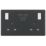 British General Part M 13A 2-Gang SP Switched Socket + 3.1A 15.5W 2-Outlet Type A USB Charger Charcoal
