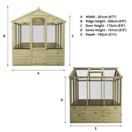 Mercia Traditional 6' x 6' (Nominal) Timber Greenhouse