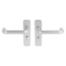 Smith & Locke Excell Fire Rated WC Door Handle Set Pair Satin Aluminium