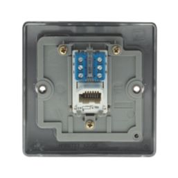 British General Nexus Metal Slave Telephone Socket Matt Black