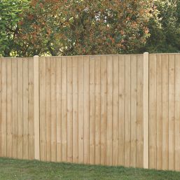 Forest Vertical Board Closeboard  Garden Fencing Panel Natural Timber 6' x 6' Pack of 5