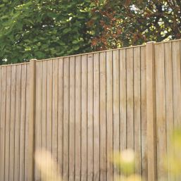 Forest Vertical Board Closeboard  Fence Panels Natural Timber 6' x 6' Pack of 5