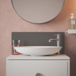 Splashback  Self-Adhesive Bathroom Splashback Metallic Charcoal 250mm x 600mm x 4mm