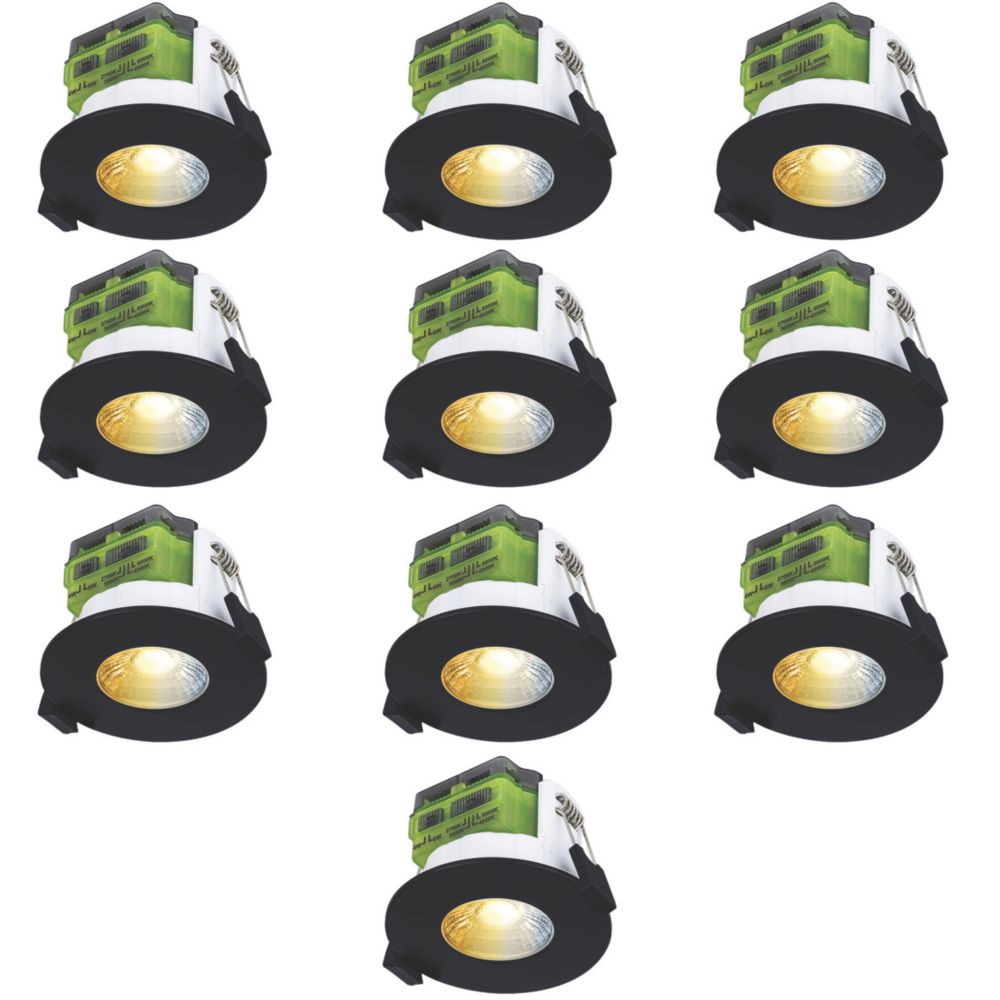 Luceco FType MK2 Fixed Fire Rated LED Downlights Matt Black 4/6W 710 ...
