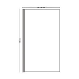 Dakota Semi-Framed Matt Black Bath Screen Non-Handed 780mm x 1400mm