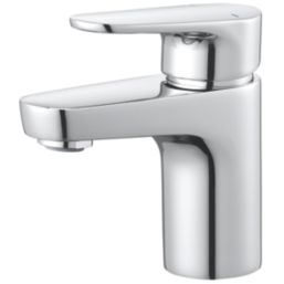 Swirl Caldew Silver 121mm Cloakroom Round Head Mono Basin Mixer Tap  With Clicker Waste