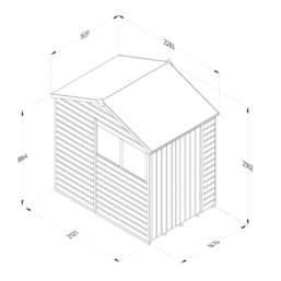 Forest Beckwood 5' x 7' (Nominal) Reverse Apex Shiplap Timber Shed with Base