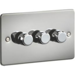 Knightsbridge  3-Gang 2-Way LED Intelligent Dimmer Switch  Polished Chrome