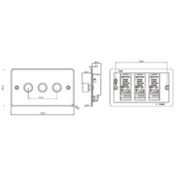 Knightsbridge  3-Gang 2-Way LED Intelligent Dimmer Switch  Polished Chrome