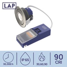 LAP Chaac Tilt  Fire Rated LED Downlights Brushed Nickel 5.5W 600lm 10 Pack