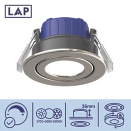LAP Chaac Tilt  Fire Rated LED Downlights Brushed Nickel 5.5W 600lm 10 Pack