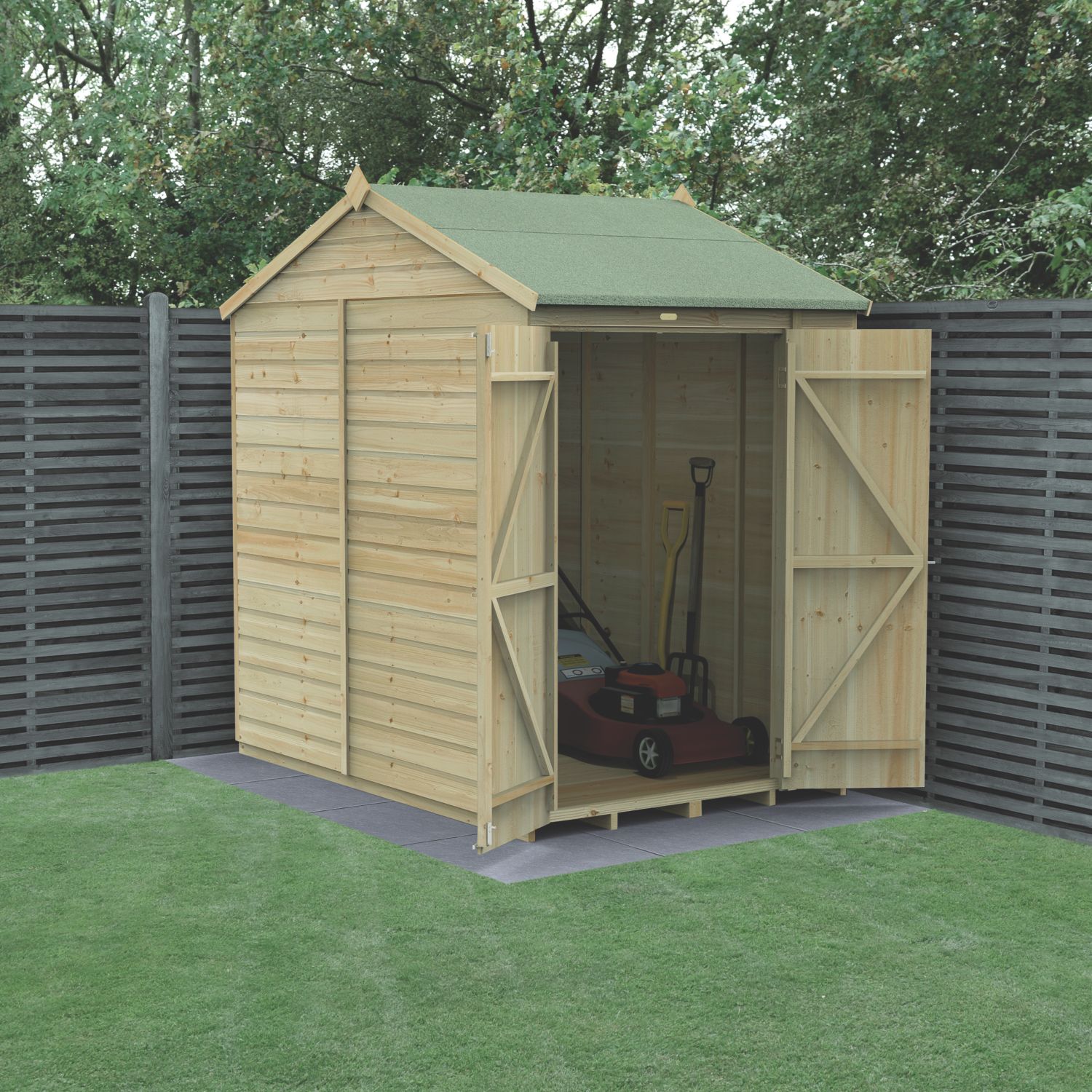 Forest Beckwood 5' x 7' (Nominal) Reverse Apex Shiplap Timber Shed (674RG)