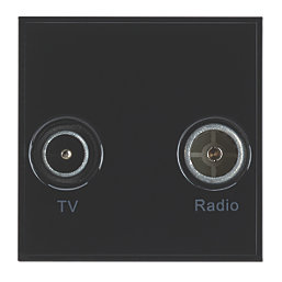 Contactum Media Modular Coaxial TV / FM Socket Black