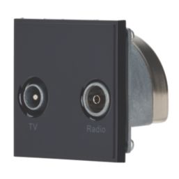Contactum Media Modular Coaxial TV / FM Socket Black