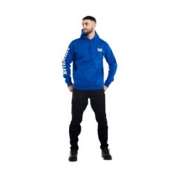 CAT Trademark Banner Hoodie Blue Large 42" Chest