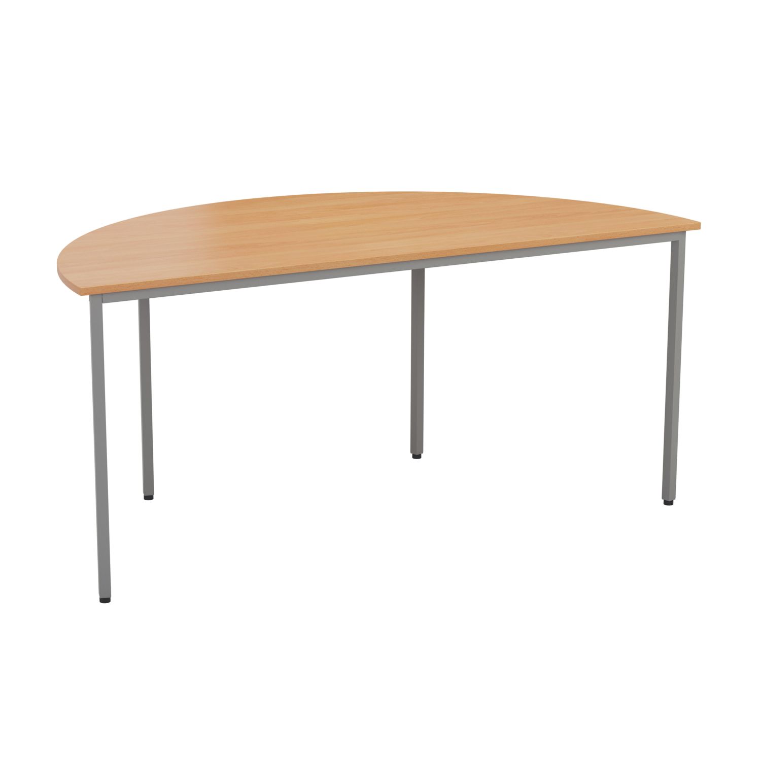 TC Group Semi-Circular Office Table Beech/Silver 1600mm x 800mm (674TT)