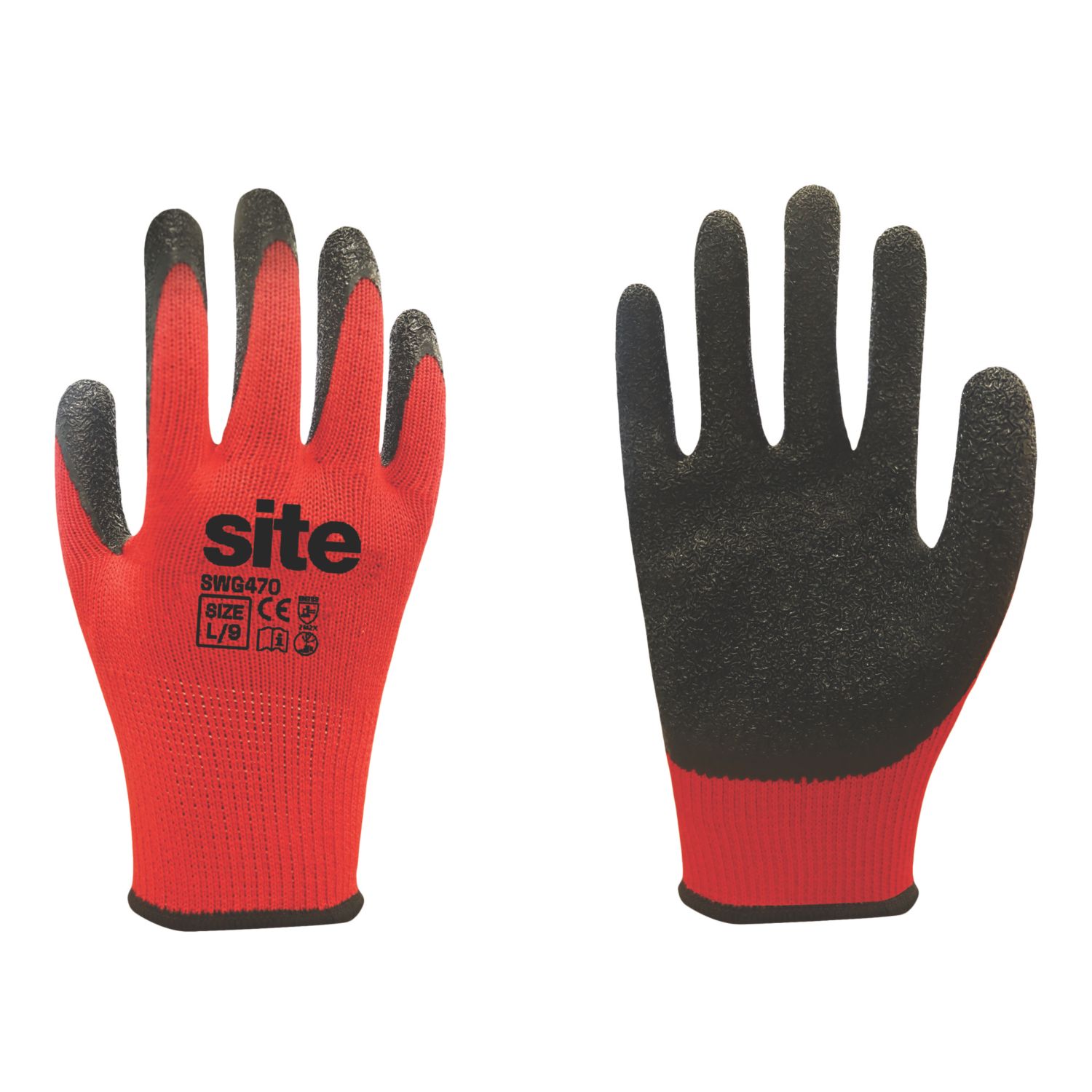 Site Gripper Gloves Red / Black Large (674YW)
