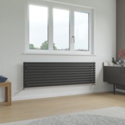 Ximax Fortuna 526mm x 1800mm 3515BTU Black Horizontal Designer Radiator