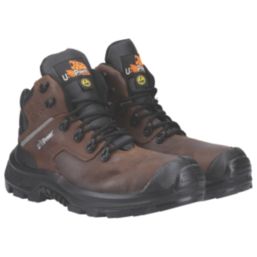 U-Power Helsinki Size 11  Brown Water-Resistant  Safety Boots