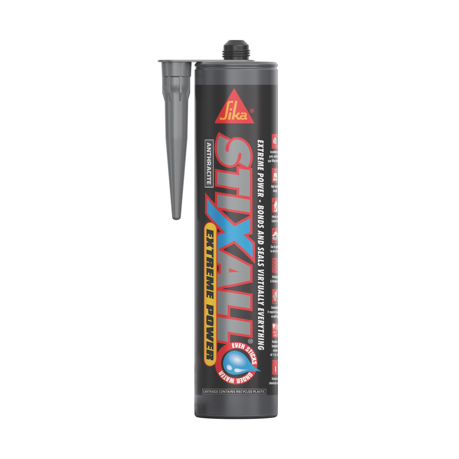 Sika Stixall Extreme Power Hybrid Sealant & Adhesive Anthracite 290ml (675EC)