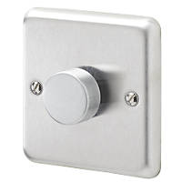 MK Albany Plus 1-Gang 2-Way  Dimmer Switch  Brushed Steel
