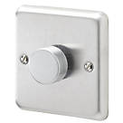 MK Albany Plus 1-Gang 2-Way  Dimmer Switch  Brushed Steel