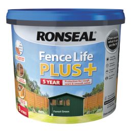 Ronseal Fence Life Plus 9Ltr Forest Green Shed & Fence Paint
