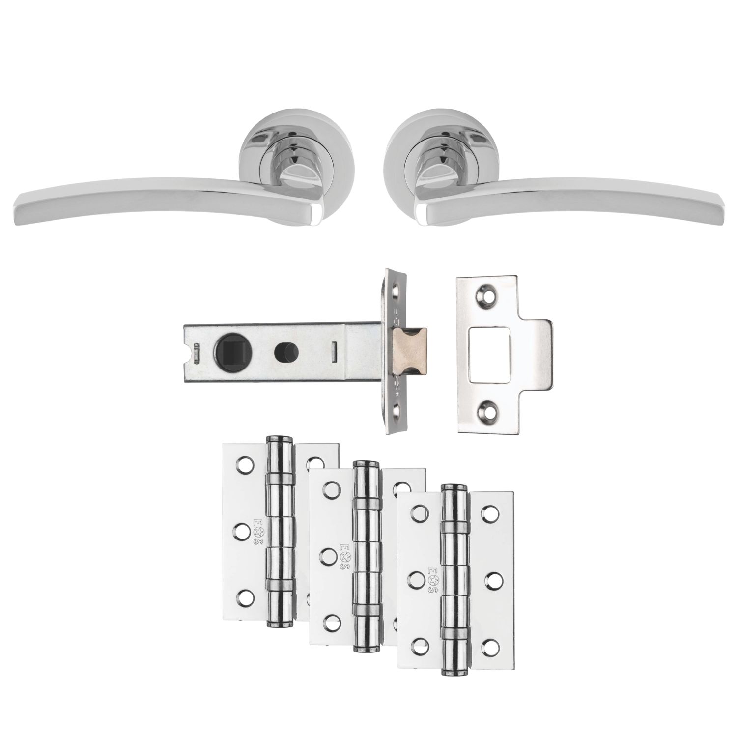 Carlisle Brass Tavira Door Handle Pair Polished Chrome (675JA)