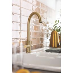 Streame by Abode Marido Swan Dual Lever Mono Mixer Brushed Brass