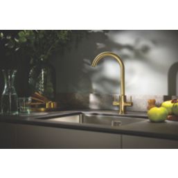 Streame by Abode Marido Swan Dual Lever Mono Mixer Brushed Brass