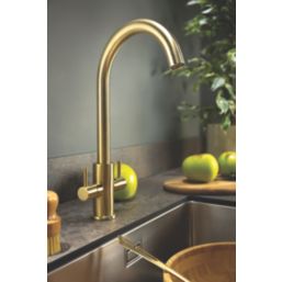 Streame by Abode Marido Swan Dual Lever Mono Mixer Brushed Brass