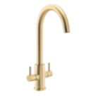Streame by Abode Marido Swan Dual Lever Mono Mixer Brushed Brass