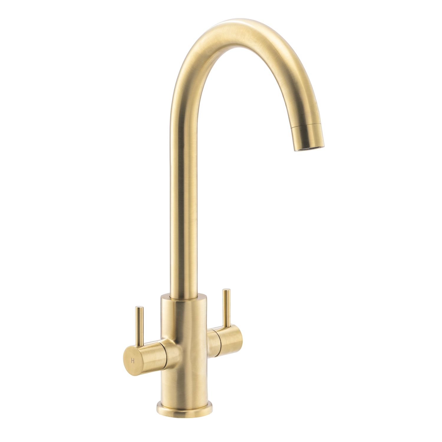 Streame by Abode Marido Swan Dual Lever Mono Mixer Brushed Brass (675JM)