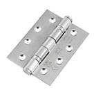 Smith & Locke  Satin Stainless Steel Grade 13 Fire Rated Ball Bearing Door Hinges 102mm x 76mm 2 Pack