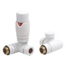 Towelrads  15mm x 1/2" White Corner Modern Thermostatic Radiator Valve & Lockshield